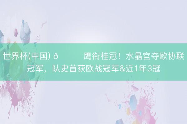 世界杯(中国) 🏆鹰衔桂冠！水晶宫夺欧协联冠军，队史首获欧战冠军&近1年3冠