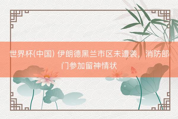世界杯(中国) 伊朗德黑兰市区未遭袭，消防部门参加留神情状