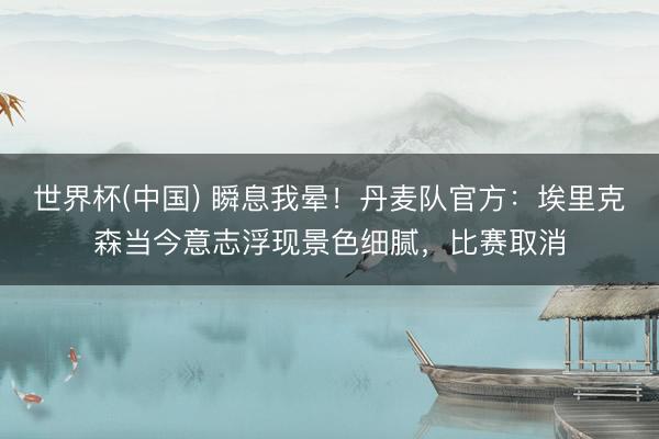 世界杯(中国) 瞬息我晕!丹麦队官方:埃里克森当今意志浮现景色细腻,比赛取消