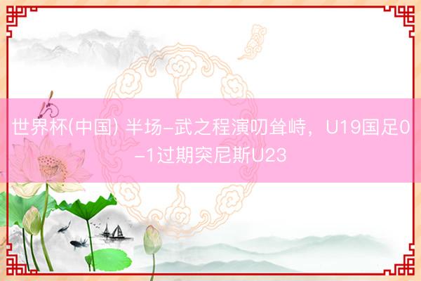 世界杯(中国) 半场-武之程演叨耸峙,U19国足0-1过期突尼斯U23