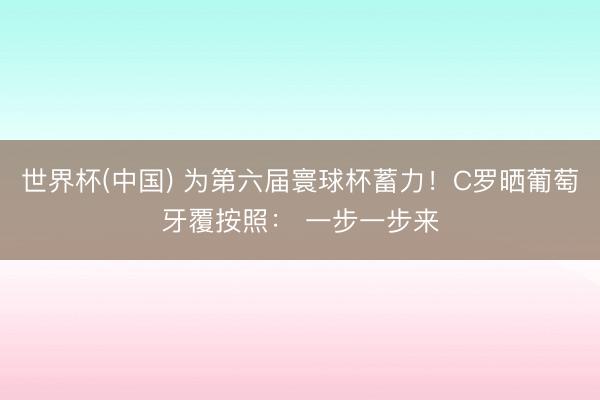世界杯(中国) 为第六届寰球杯蓄力!C罗晒葡萄牙覆按照: 一步一步来