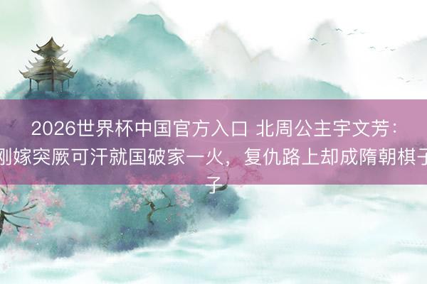 2026世界杯中国官方入口 北周公主宇文芳：刚嫁突厥可汗就国破家一火，复仇路上却成隋朝棋子