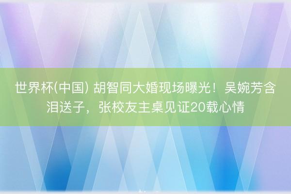 世界杯(中国) 胡智同大婚现场曝光！吴婉芳含泪送子，张校友主桌见证20载心情