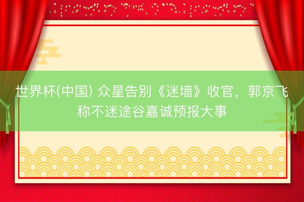 世界杯(中国) 众星告别《迷墙》收官，郭京飞称不迷途谷嘉诚预报大事