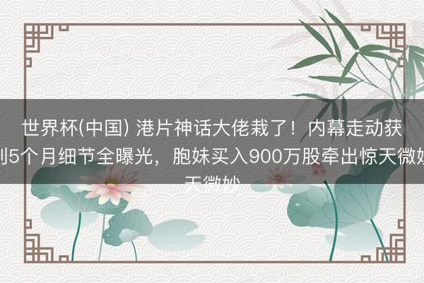 世界杯(中国) 港片神话大佬栽了！内幕走动获刑5个月细节全曝光，胞妹买入900万股牵出惊天微妙